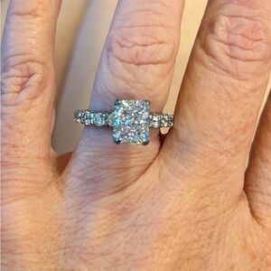 Maxine Jewelry Radiant Cut Engagement 925 Sterling Silver 18k white gold plating